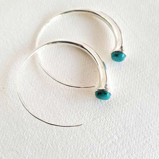 Sterling Silver & Genuine Turquoise Earrings