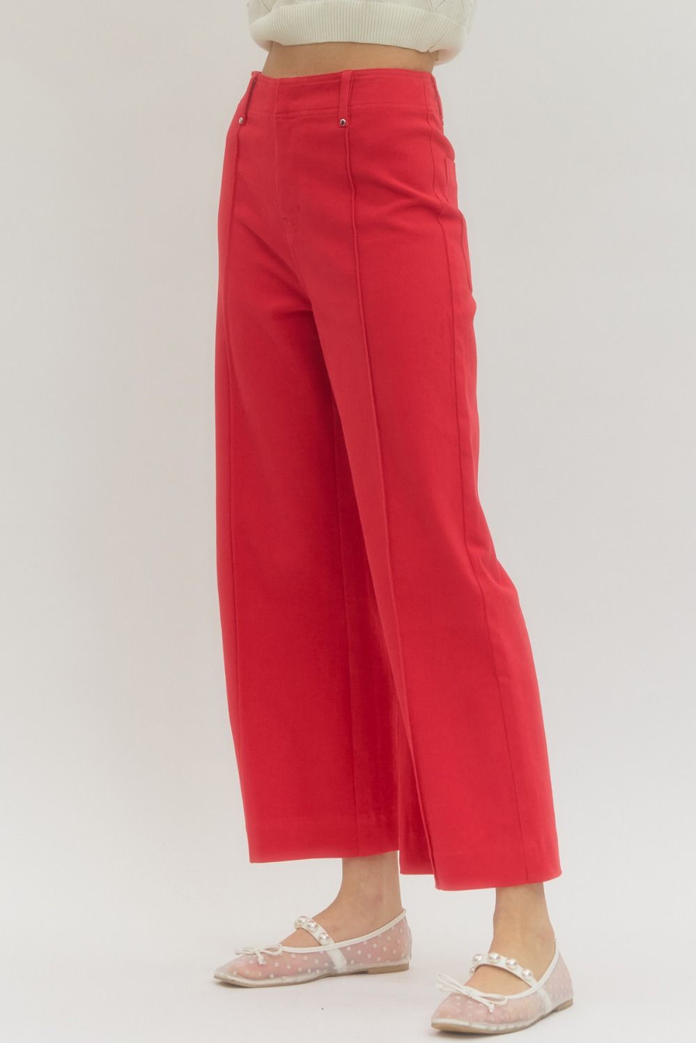 Radiant Red Twill Pant