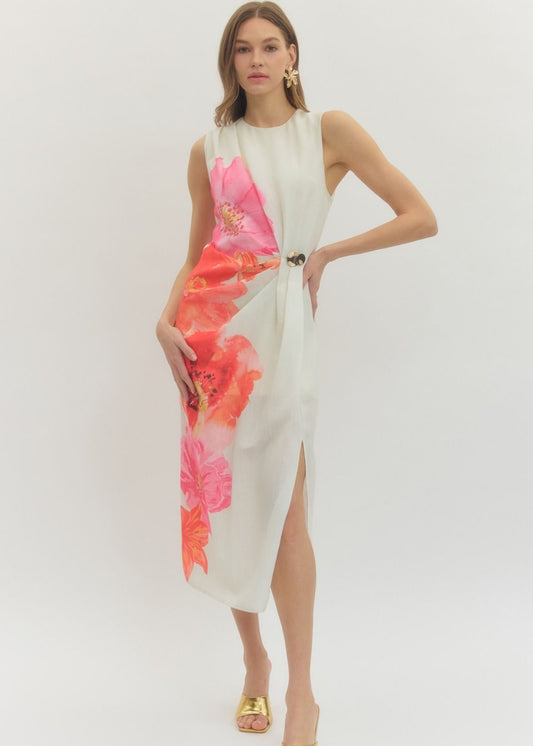 Floral Daze Side Detail Midi Dress