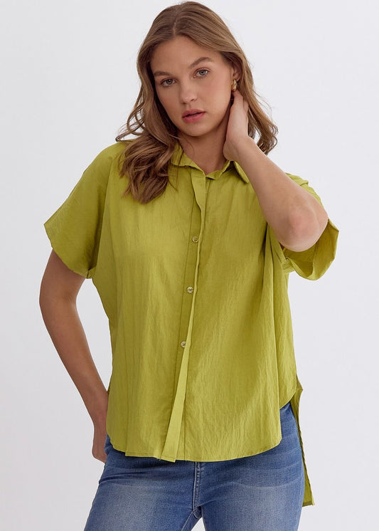 Florence Flowy Top - Chartreuse