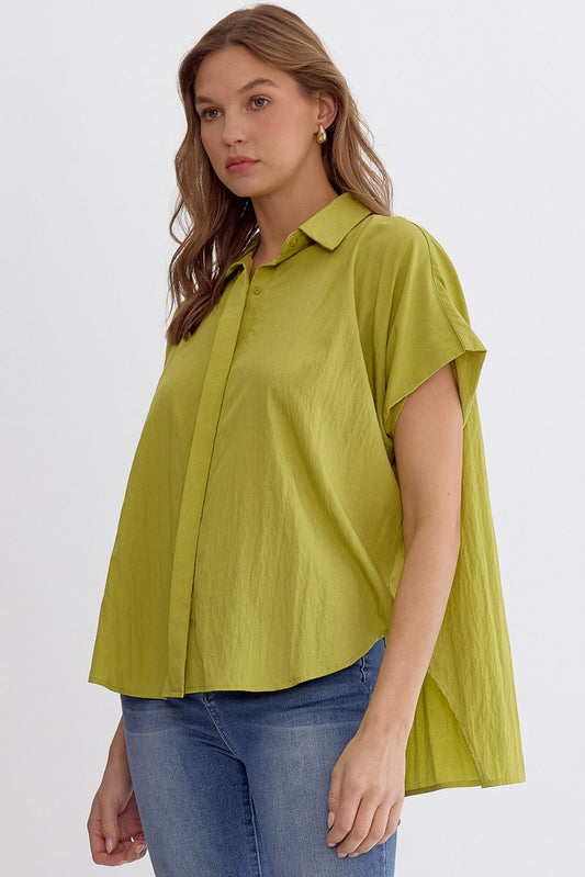 Florence Flowy Top - Chartreuse