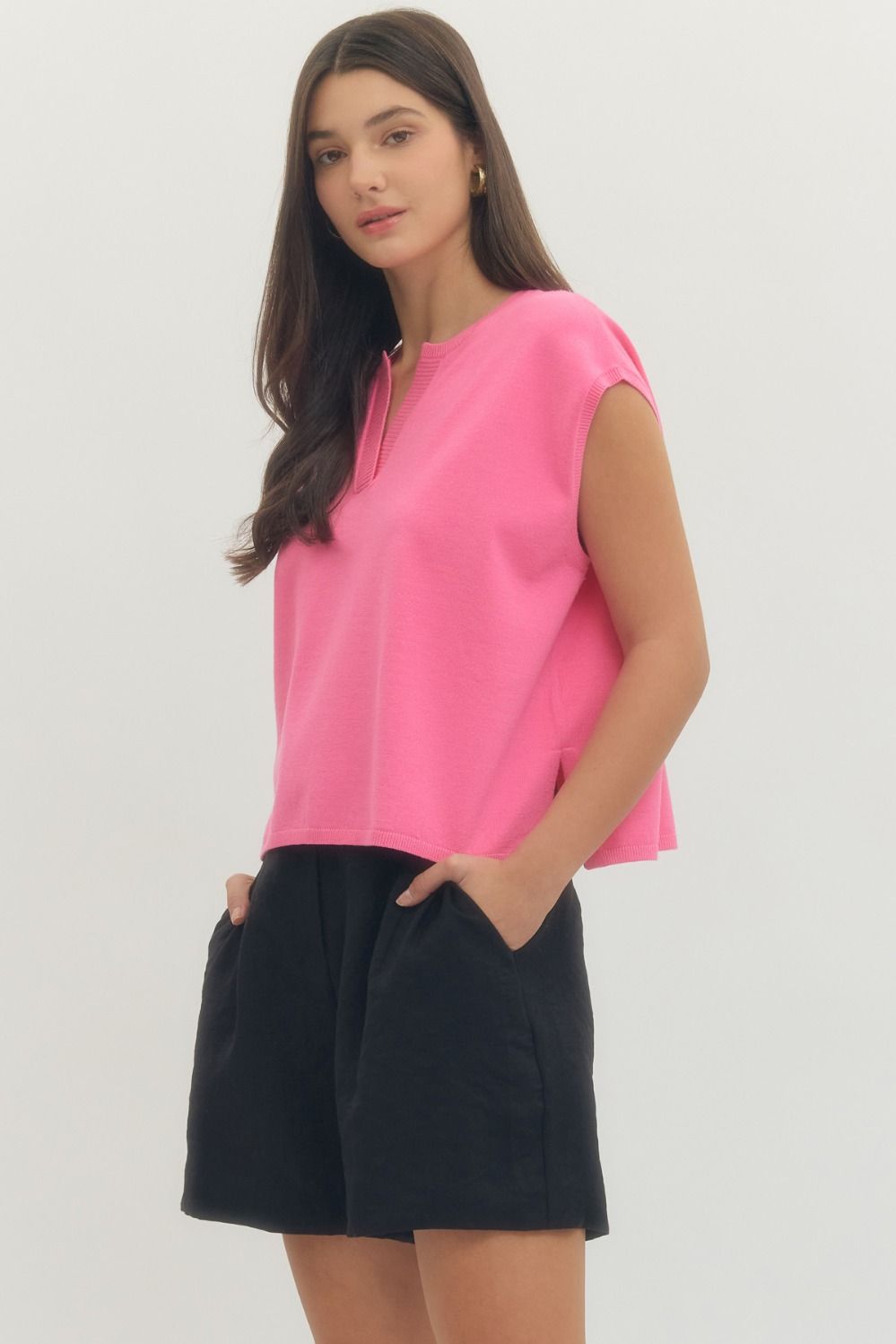 Marianna Relaxed Sleeveless Sweater Knit Top