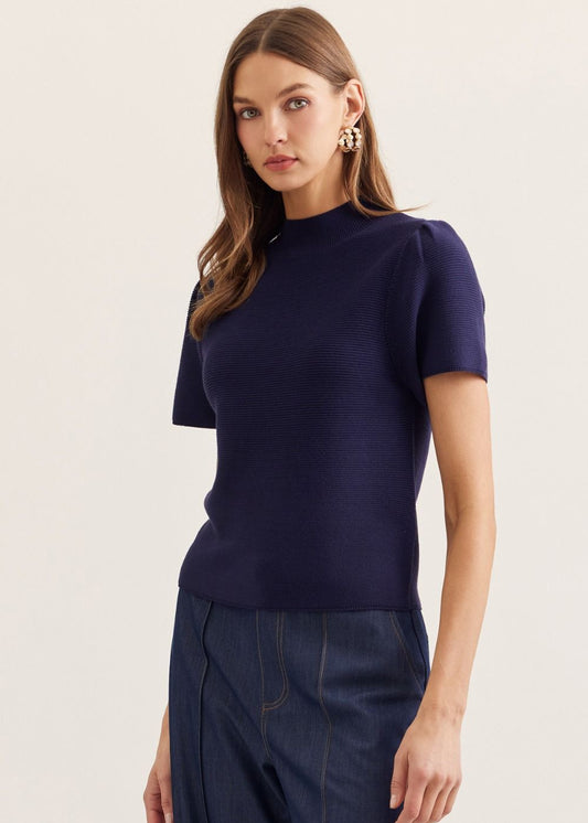 Textured Double Rib Knit Top