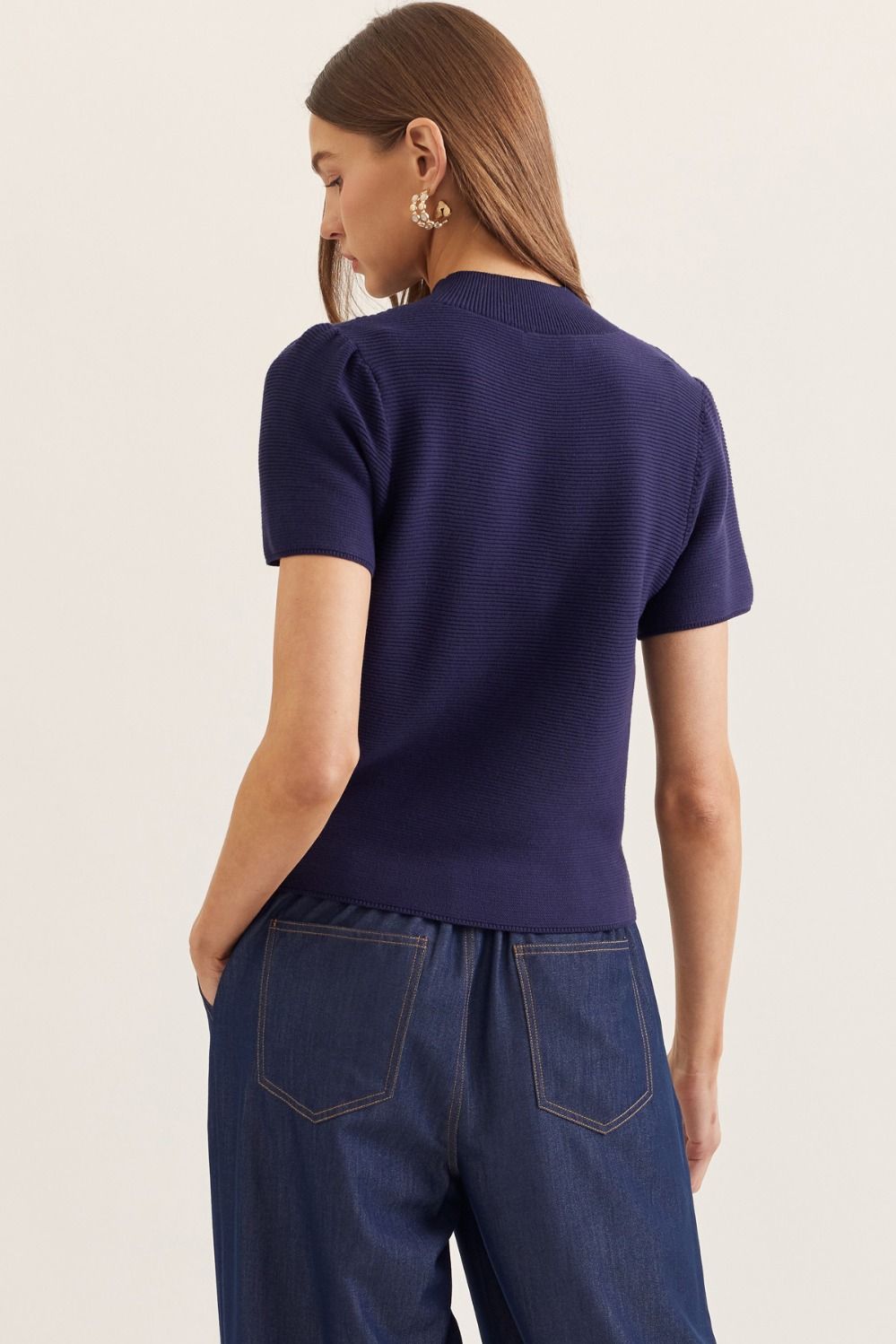 Textured Double Rib Knit Top