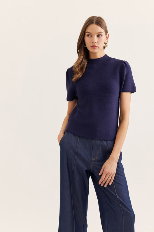 Textured Double Rib Knit Top