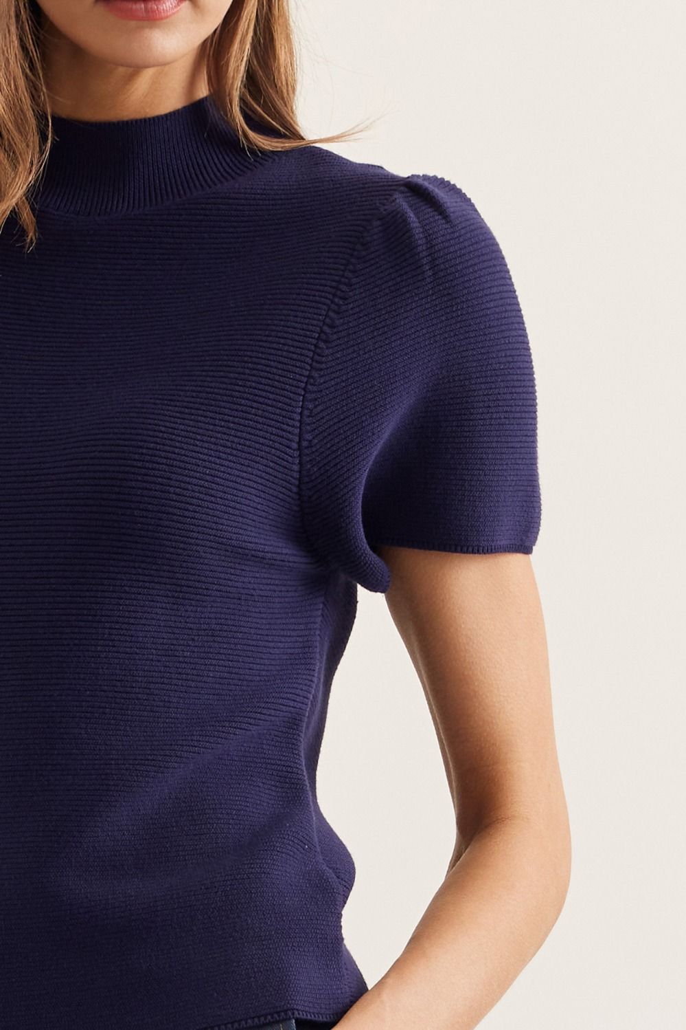 Textured Double Rib Knit Top