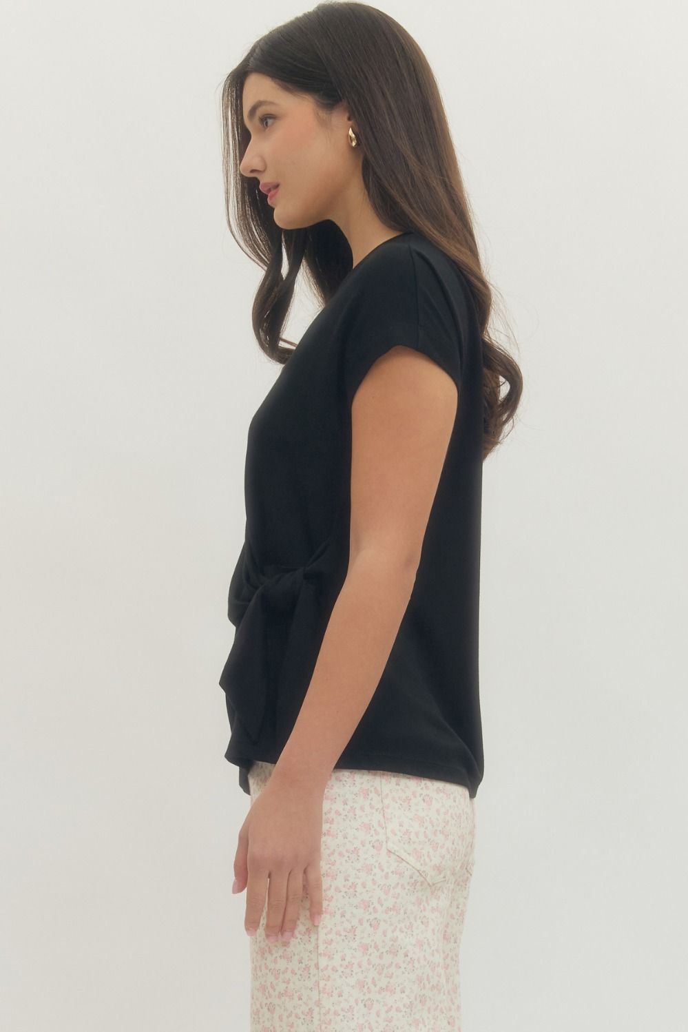 Side Tie Top - Black