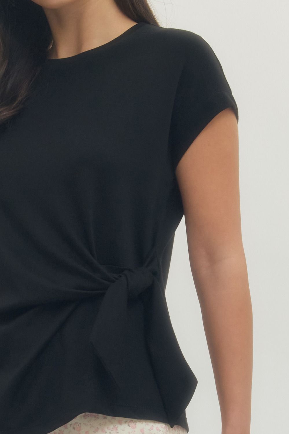 Side Tie Top - Black