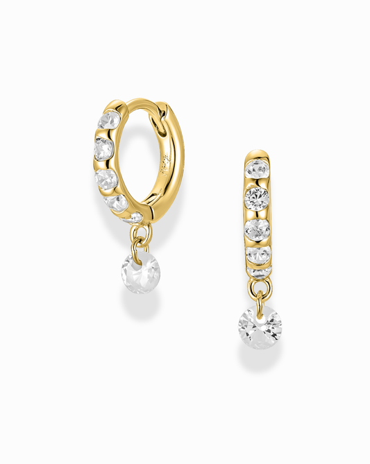 Freya Floating Hoops - Gold