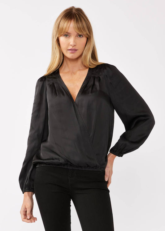 Surplice Bubble Hem Top