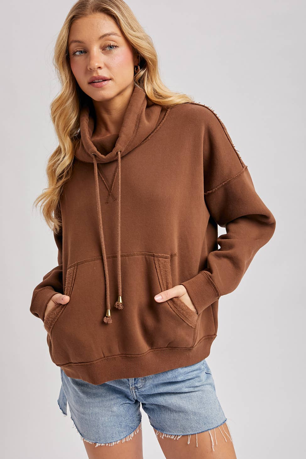 Cowl Neck Pullover Sweatshirt