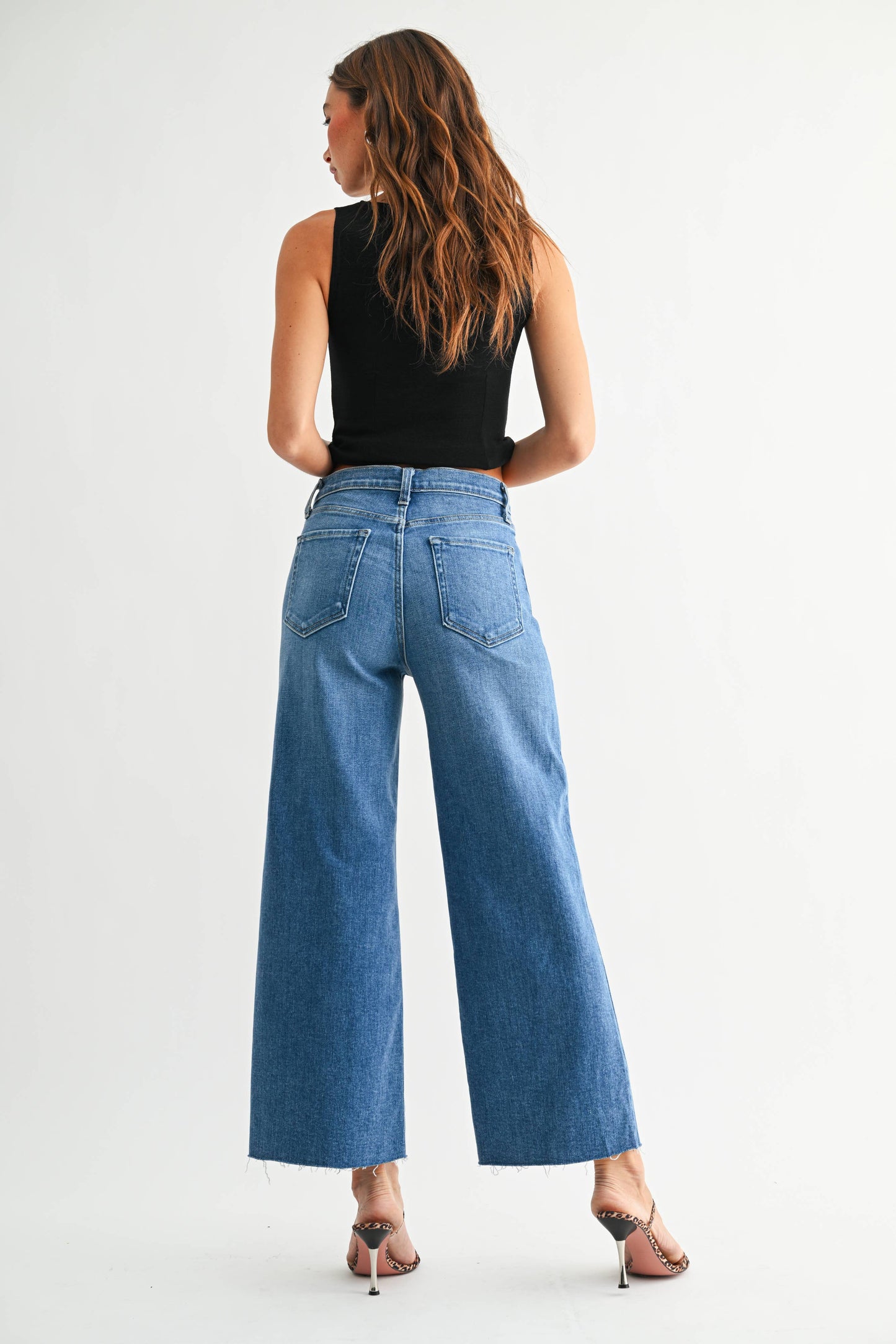 JUST BLACK DENIM Scissor Cut Wide Leg - Medium Wash