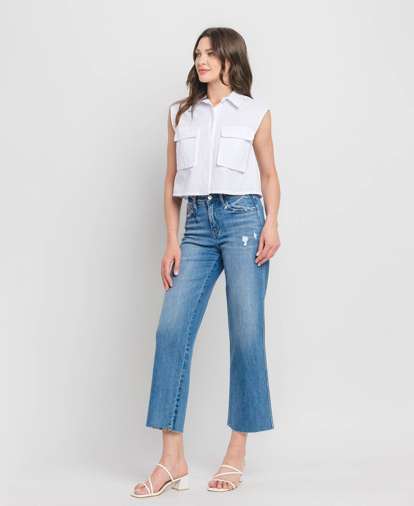 Maeve Raw Hem Sim Wide Jean