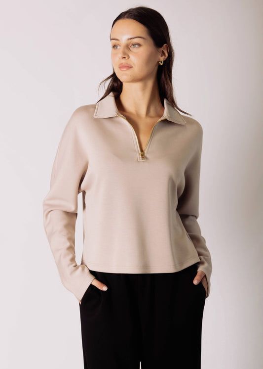 Butter Modal Quarter Zip Top