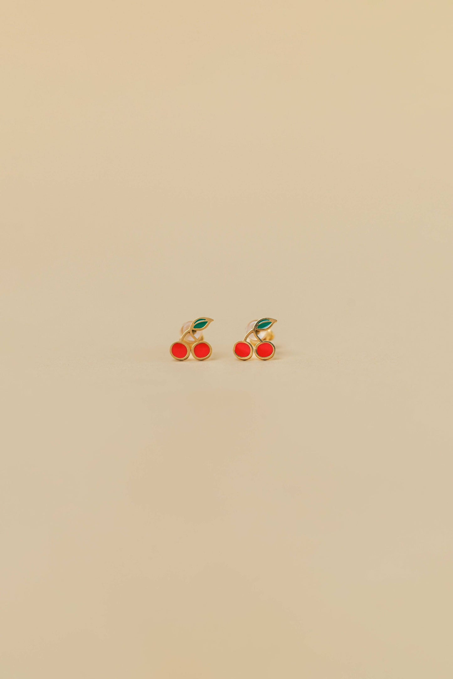 Cherry Flat Back Kids Earrings