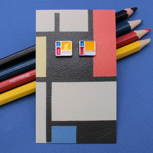 Mondrian Fine Art Post Earrings