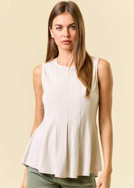 Pintuck Peplum Top