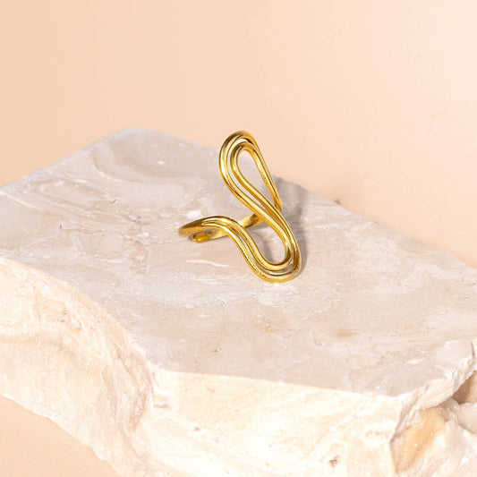Between Two Rivers Ring - 18K Gold Plated