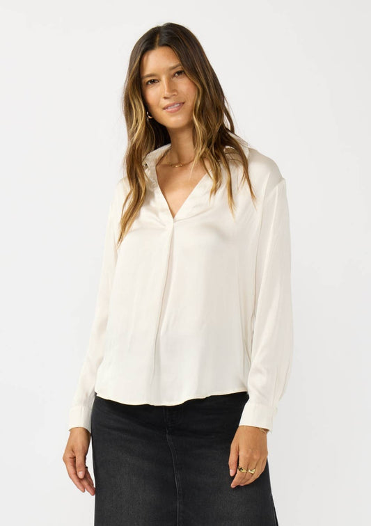 Split Neck Satin Blouse
