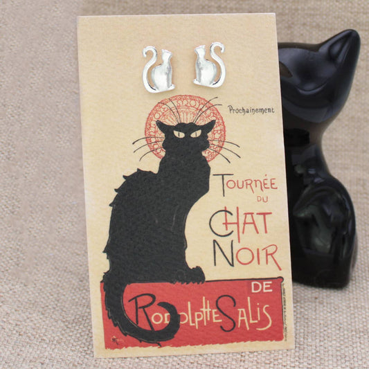 Chat Noir Cat Post Earrings