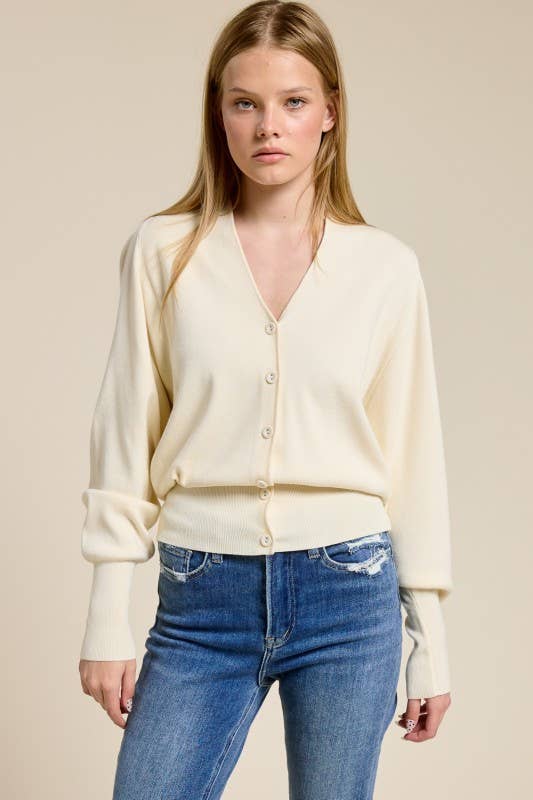 Luxe Button-Up Cardigan - Cream