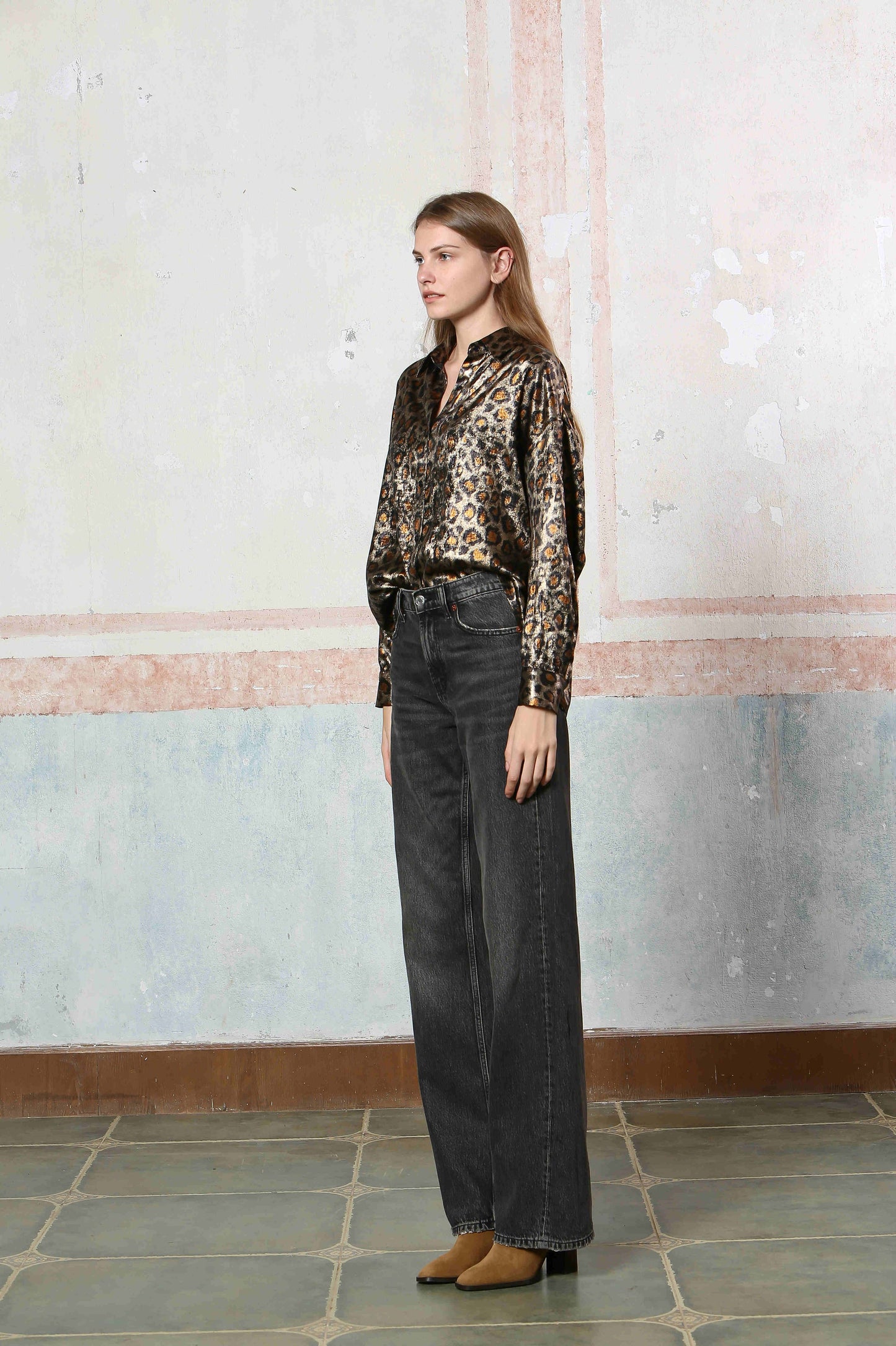 Shimmer Animal Print Blouse