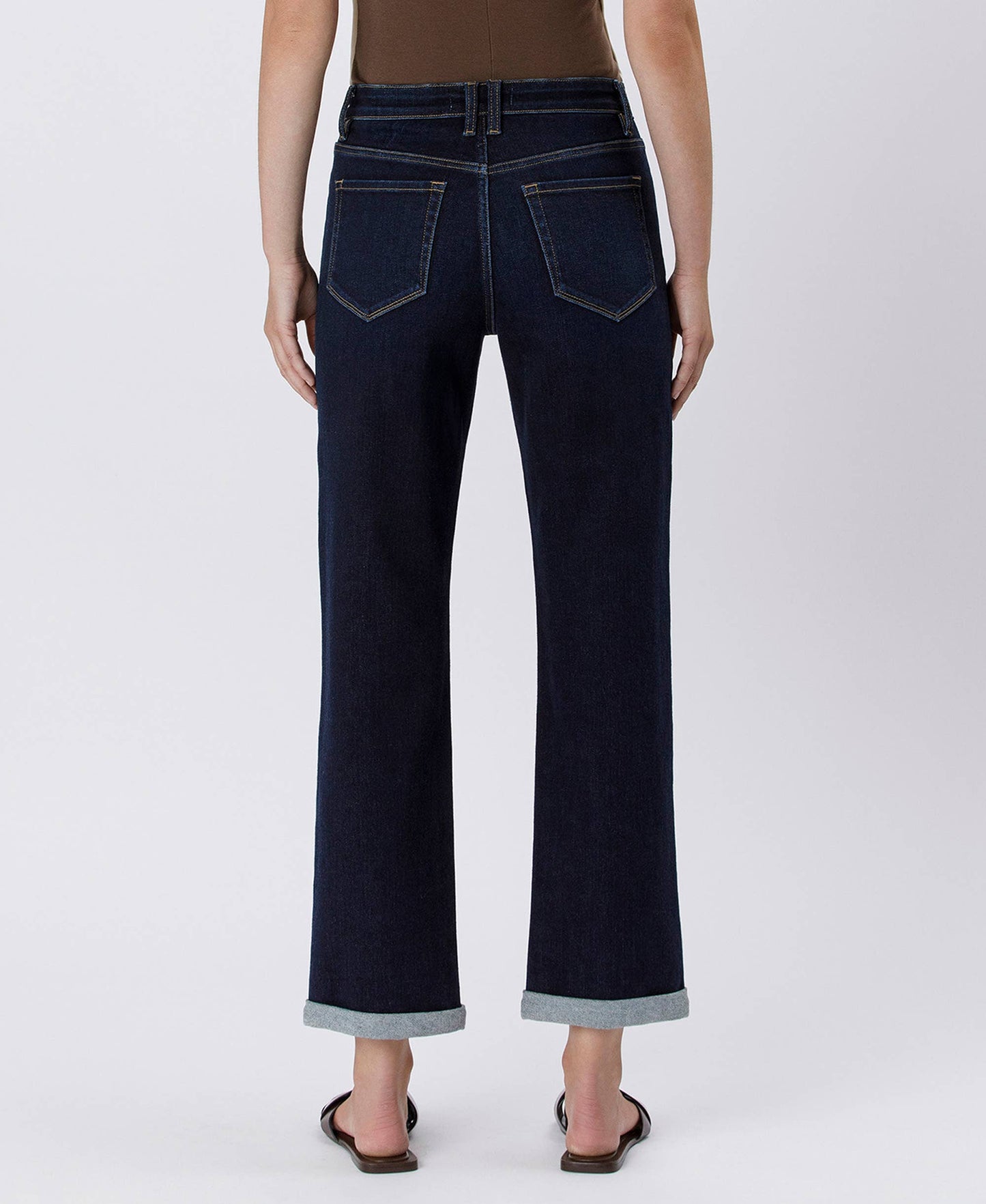 FLYING MONKEY High Rise Cuffed Crop Straight Jeans