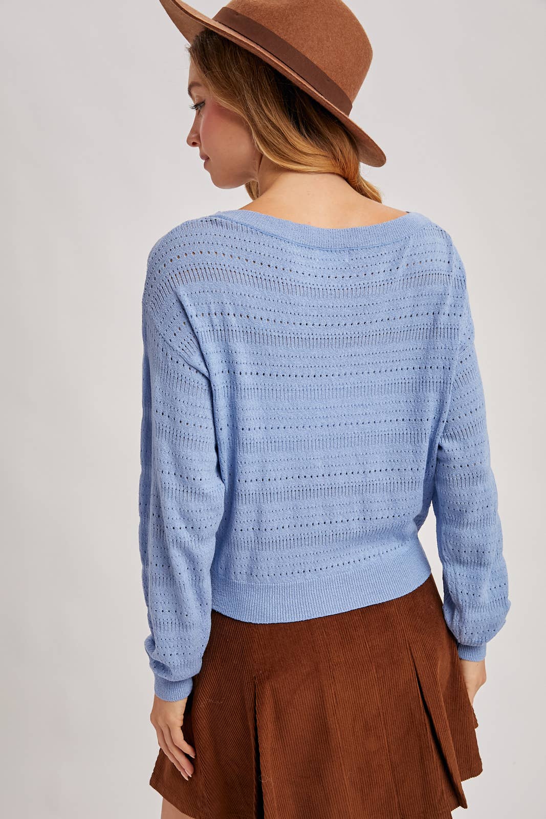 Lightweight Open Knit Pullover Top