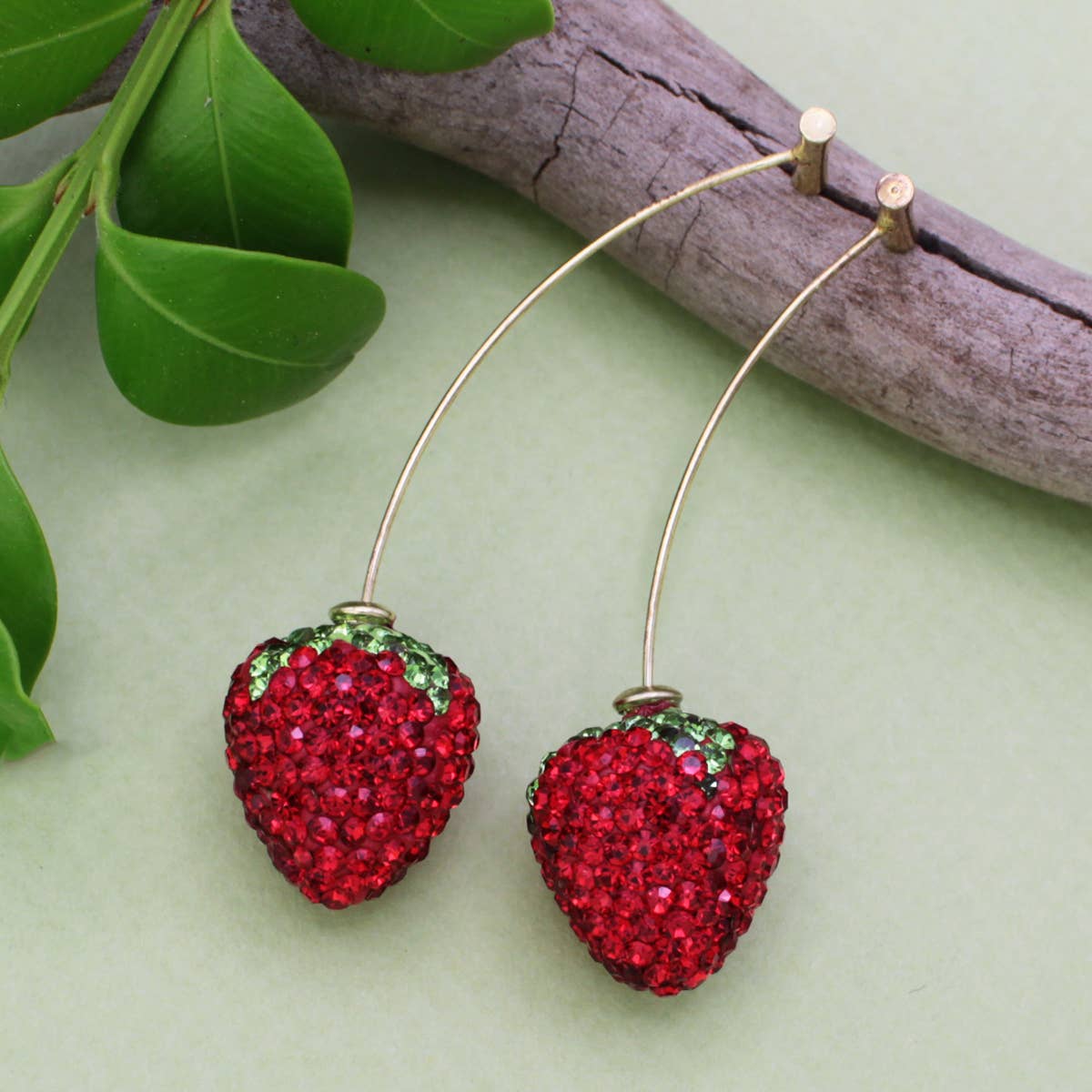 Crystal Strawberry Earrings