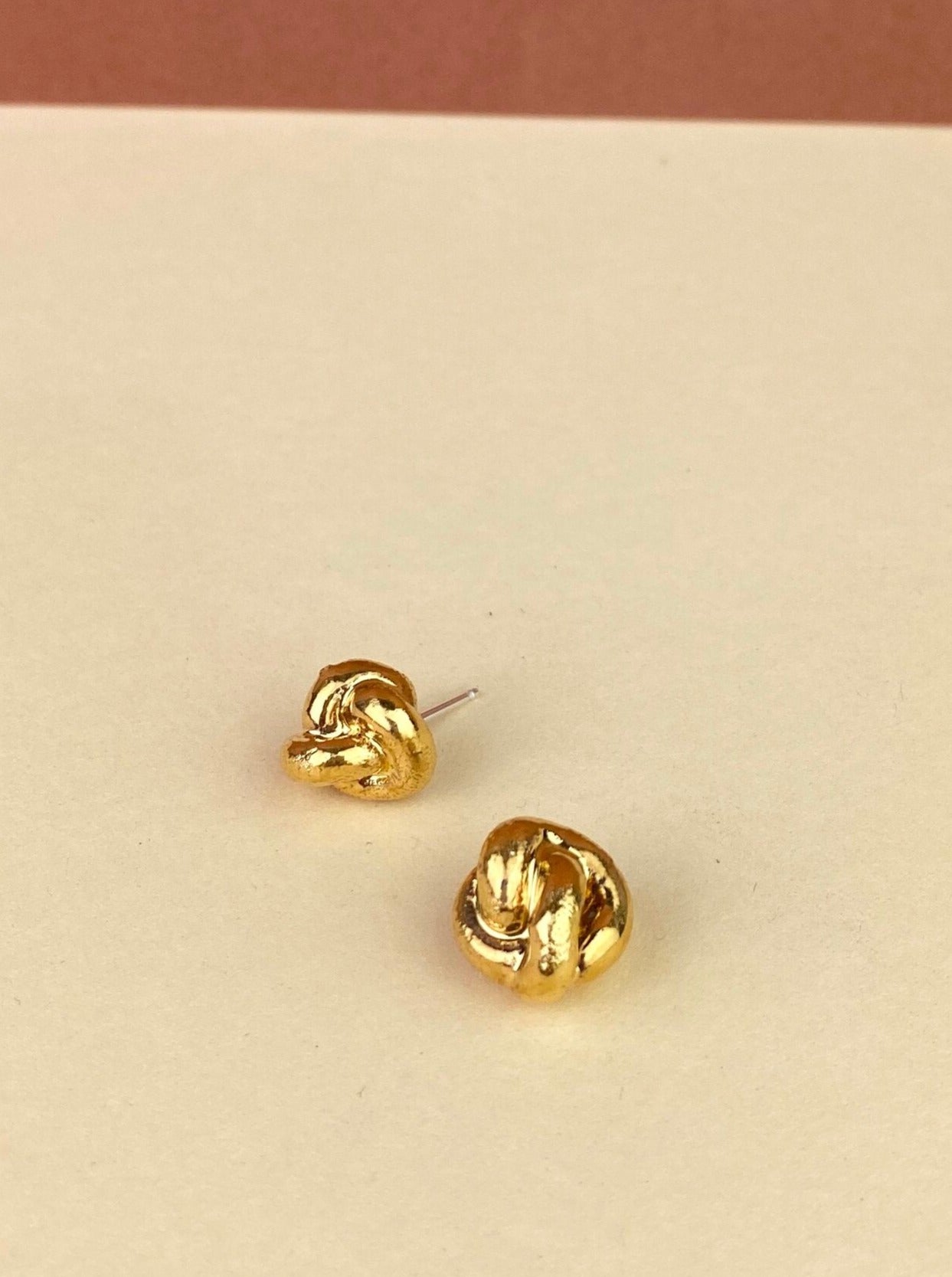 Gold Knot Stud Earrings