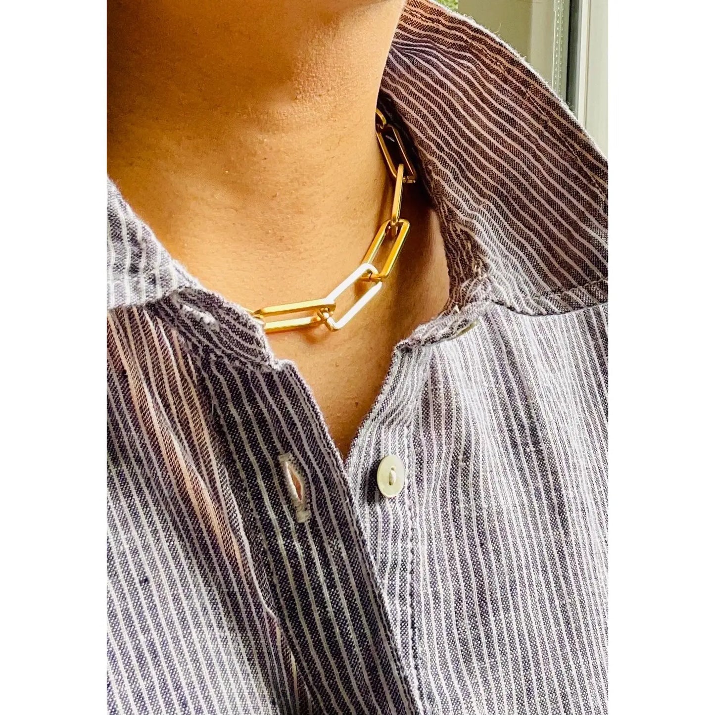 Oversized Paperclip Chain Necklace