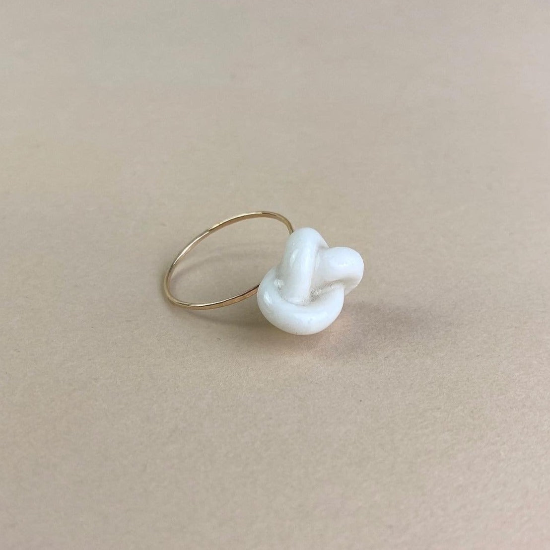 White Porcelain Knot Ring