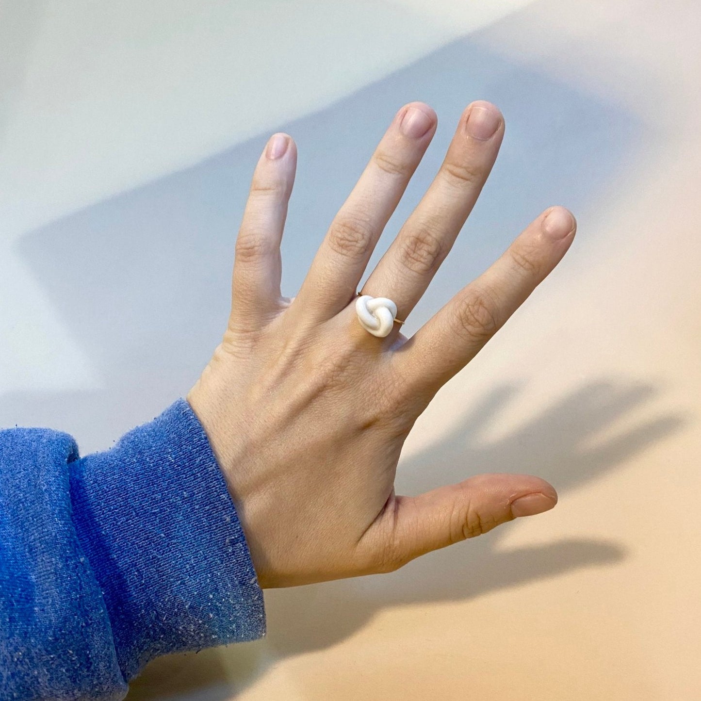 White Porcelain Knot Ring