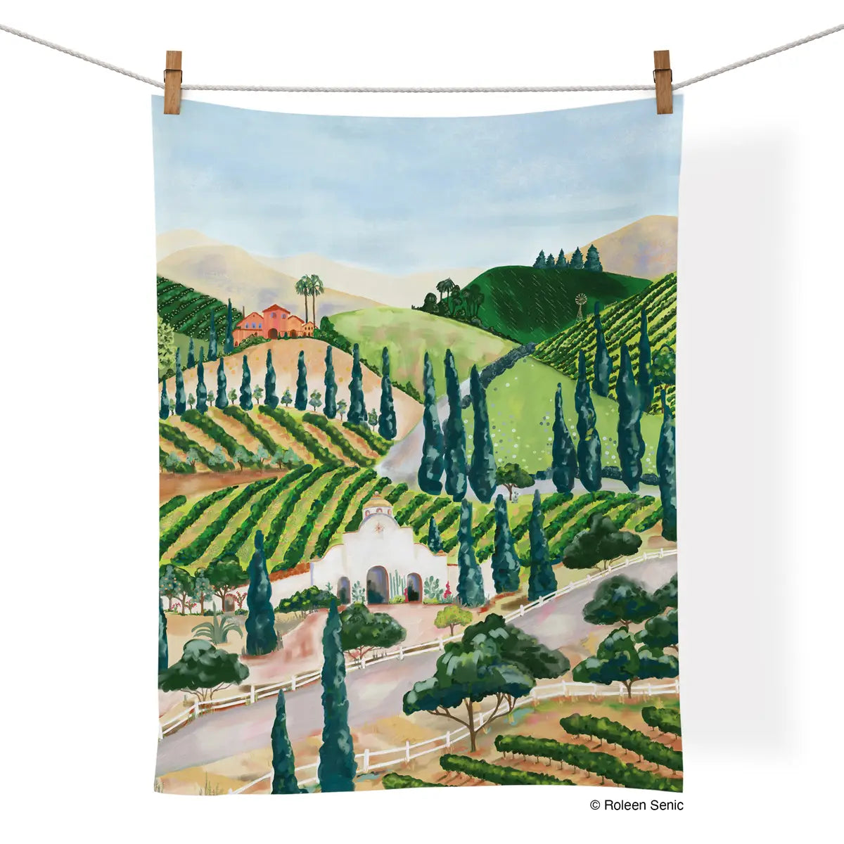 Vineyard Tea Towel