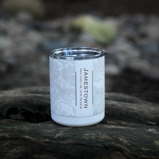 Jamestown NY Map Insulated Cup - Matte White