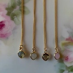 Mini Gemstone Necklace - Gold