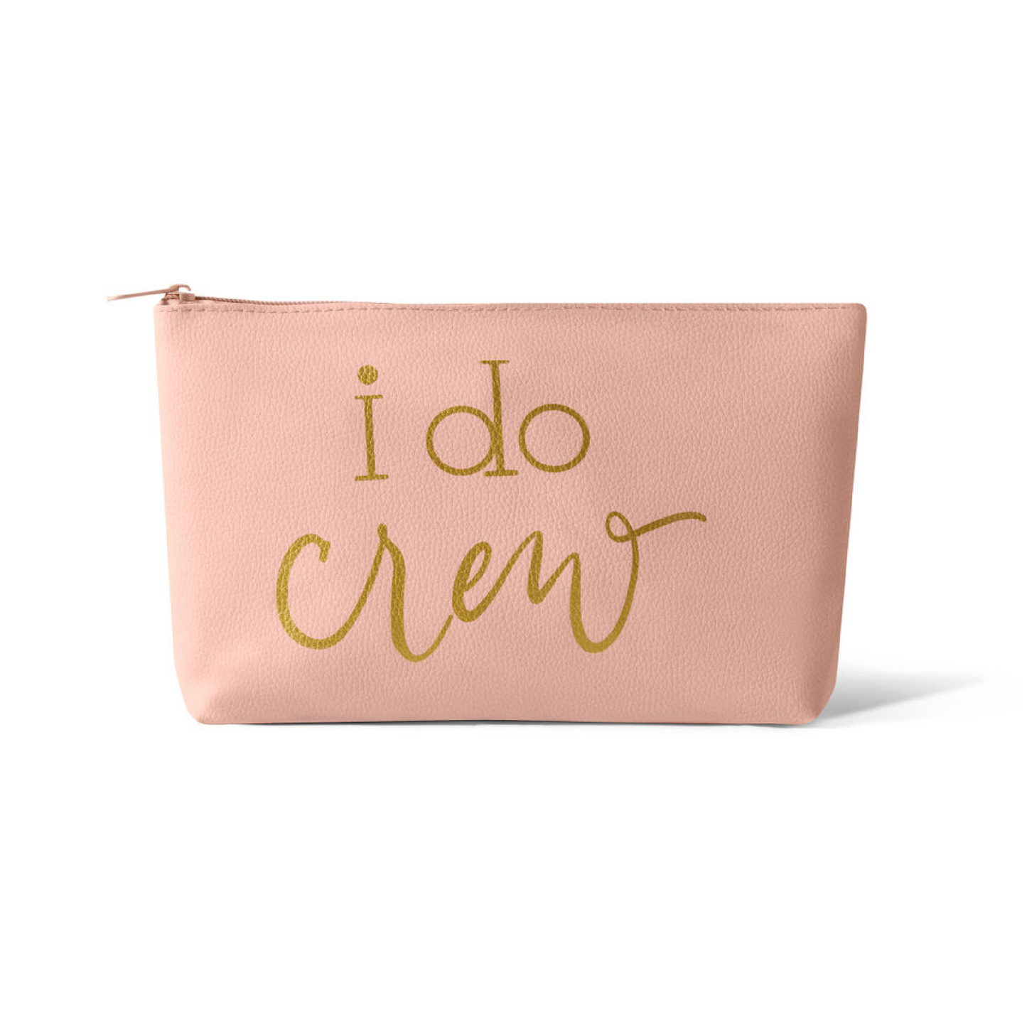 Blush Pink I Do Crew Makeup Bag in Faux Leather