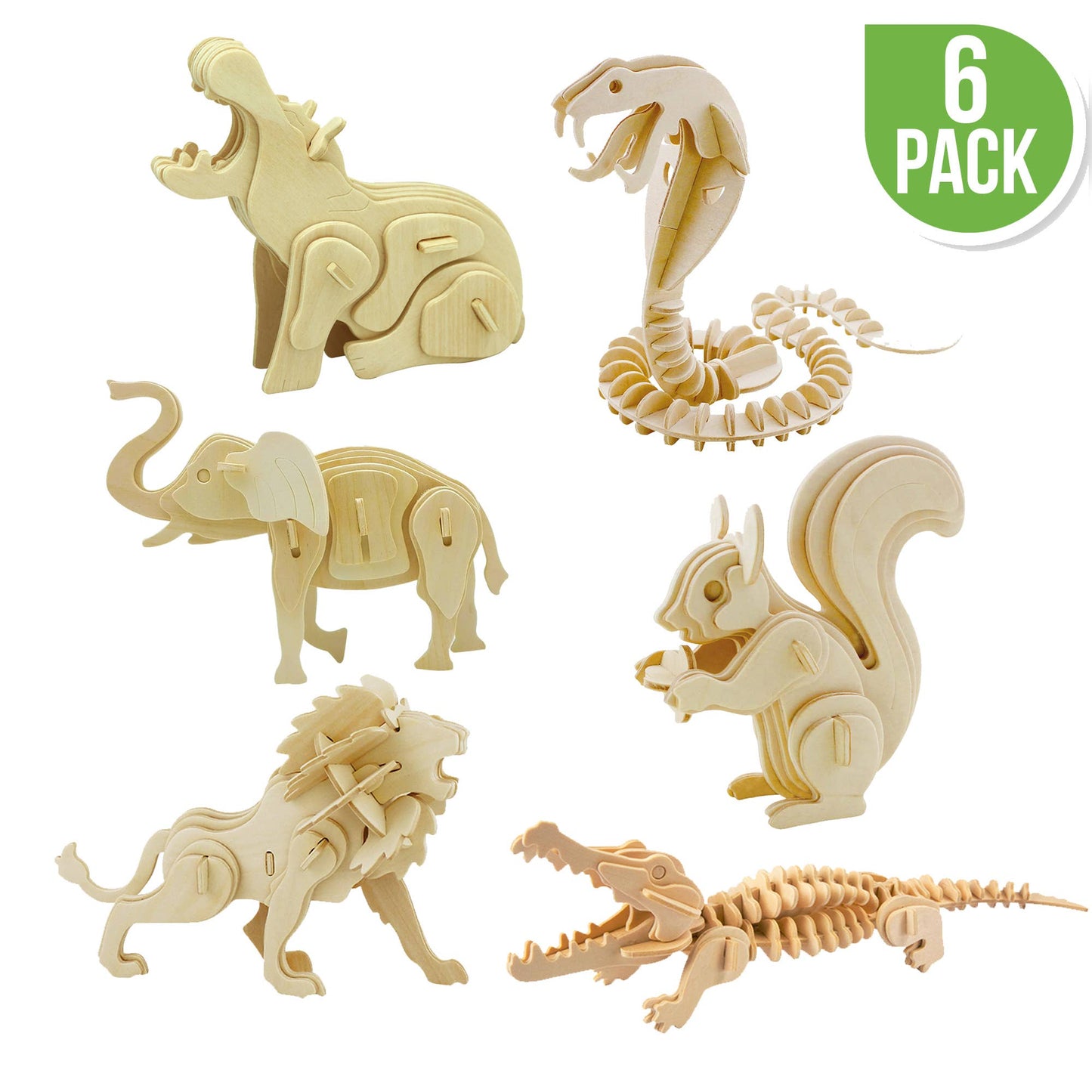 DIY 3D Wooden Puzzle, Wild Animals