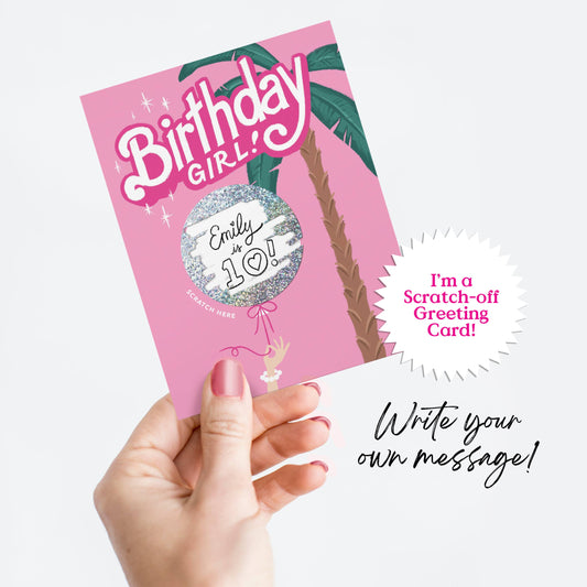 Scratch-off Barbie Birthday Greeting Card