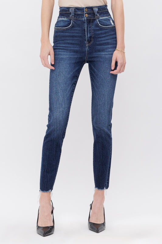 Super High Double Waist Band Skinny Jean