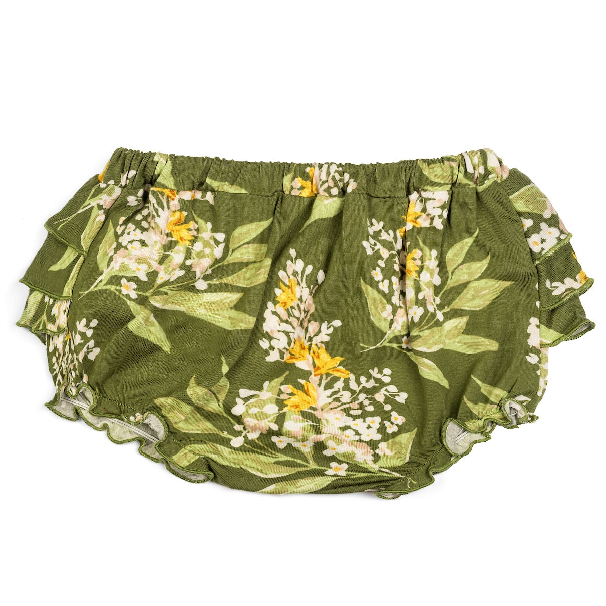 Green Floral Bamboo Ruffle Bloomer