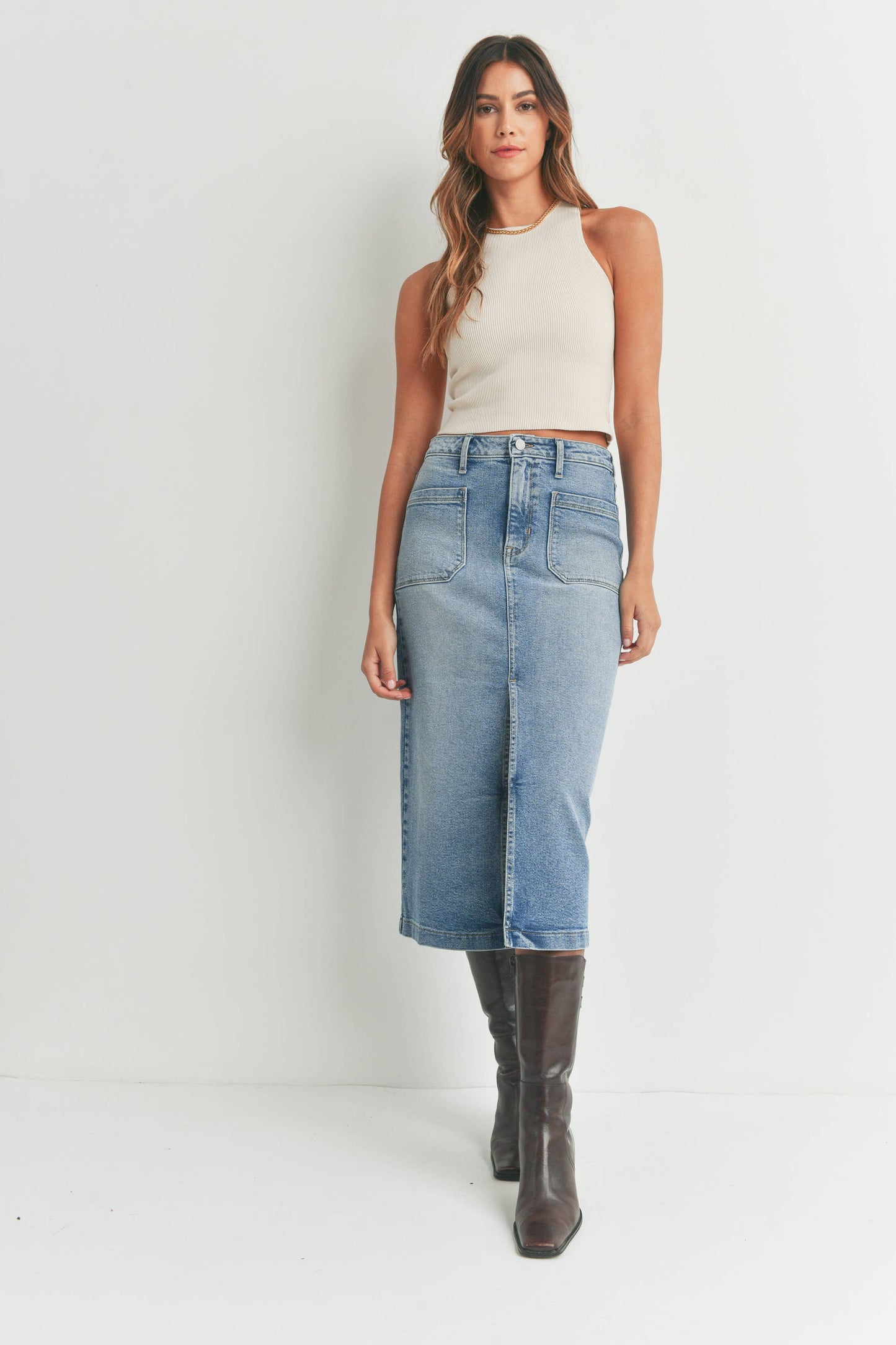 Utility Pocket Midi Skirt