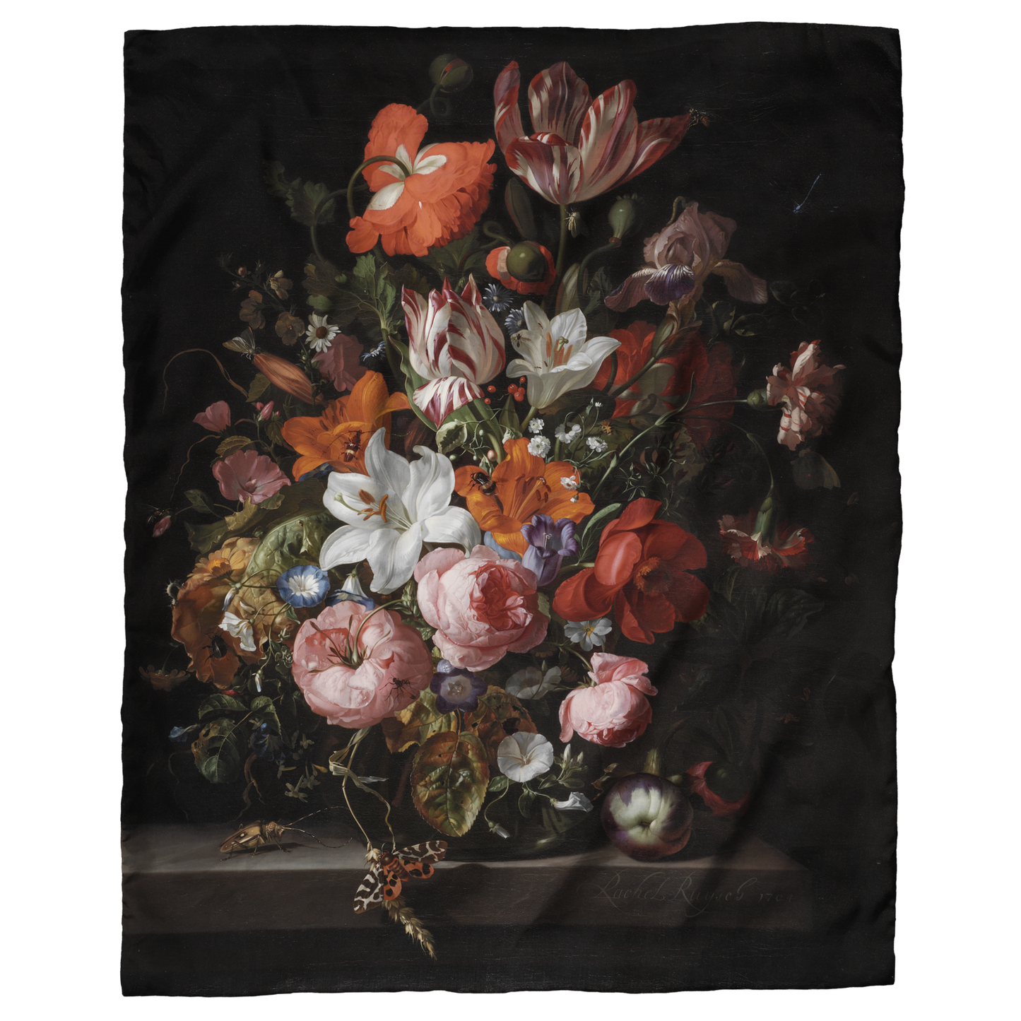 Fine Art Scarf - Flowers in a Glass Vase by Rachel Ruysch