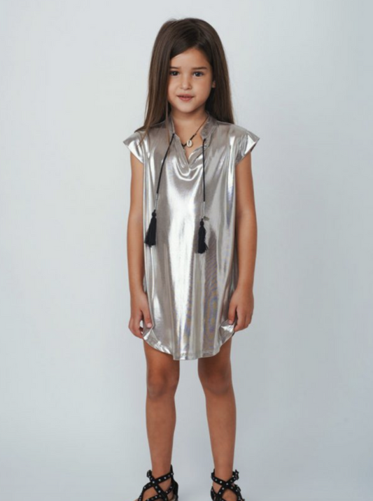 Metallic Galabia Tunic Dress
