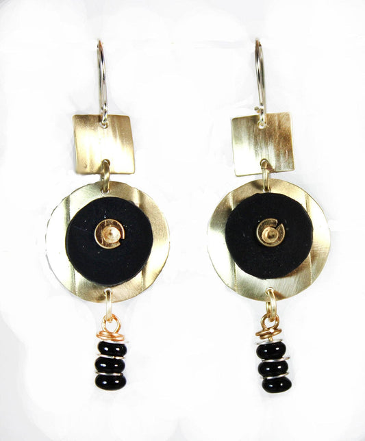 Sterling a Touch of Silver Earrings - Onyx Beads