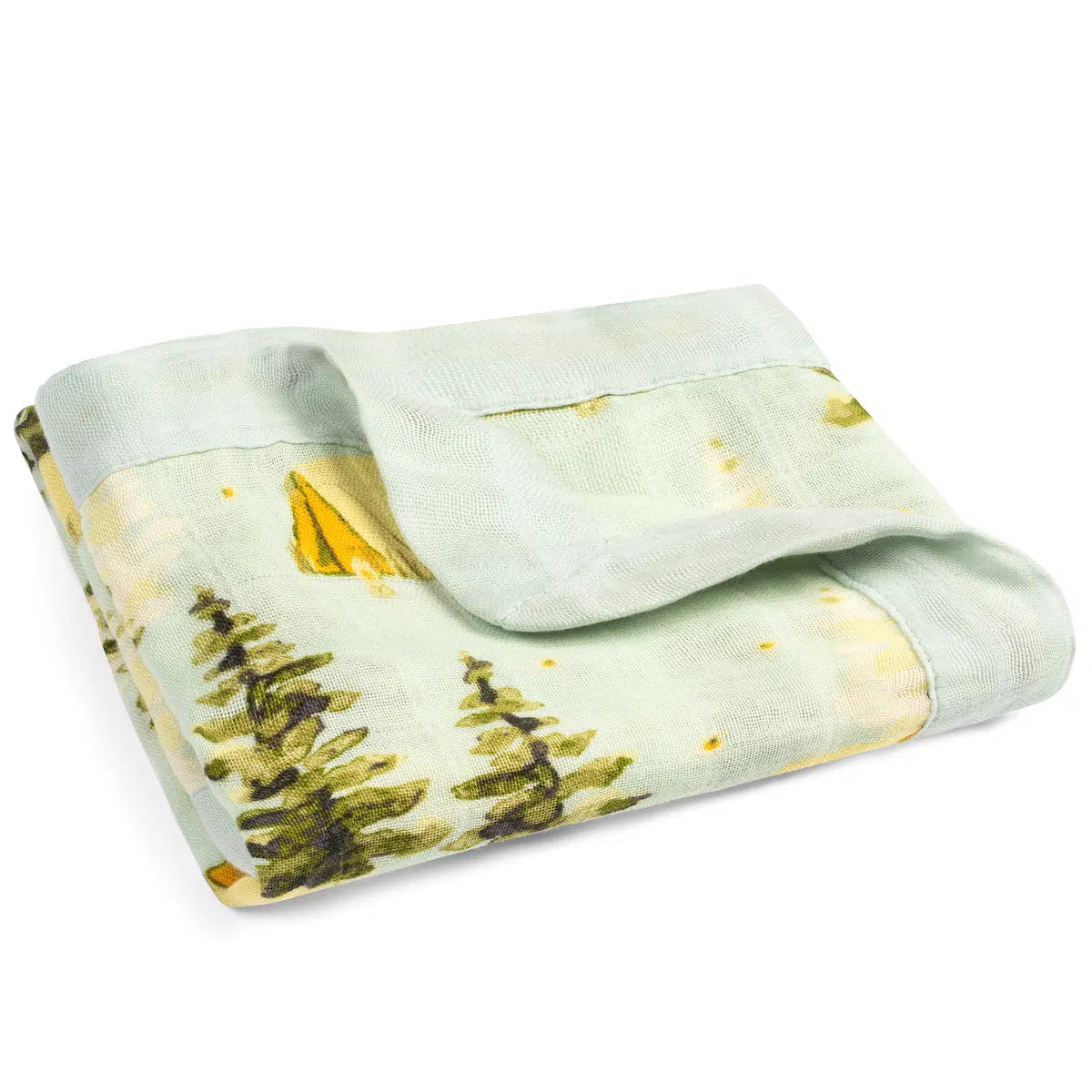 Camping Mini Lovey Two-Layer Muslin Security Blanket