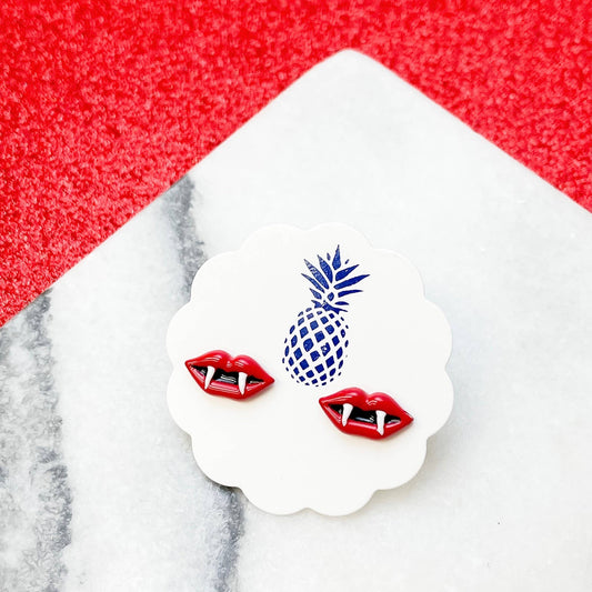 Vampire Enamel Stud Earrings