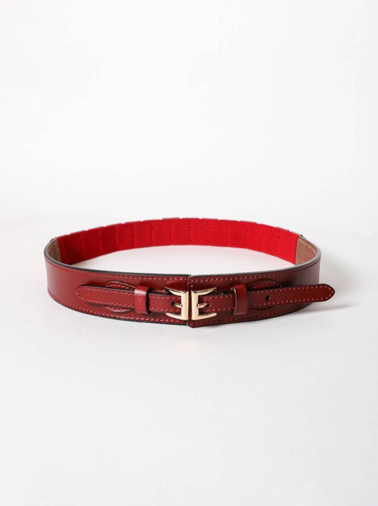 Leather Double Buckle Belt
