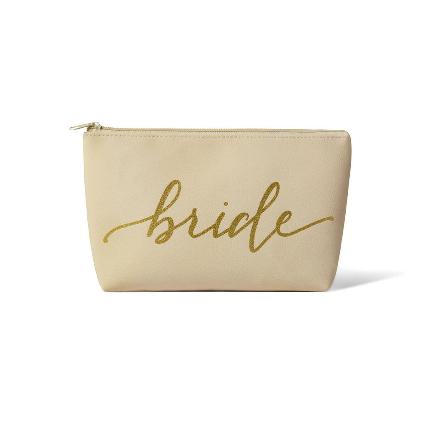 Cream Bride Makeup Bag in Faux Leather