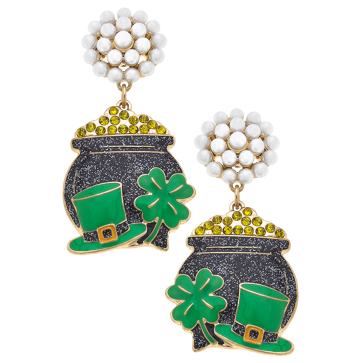 St. Patrick's Day Pot of Gold Earrings